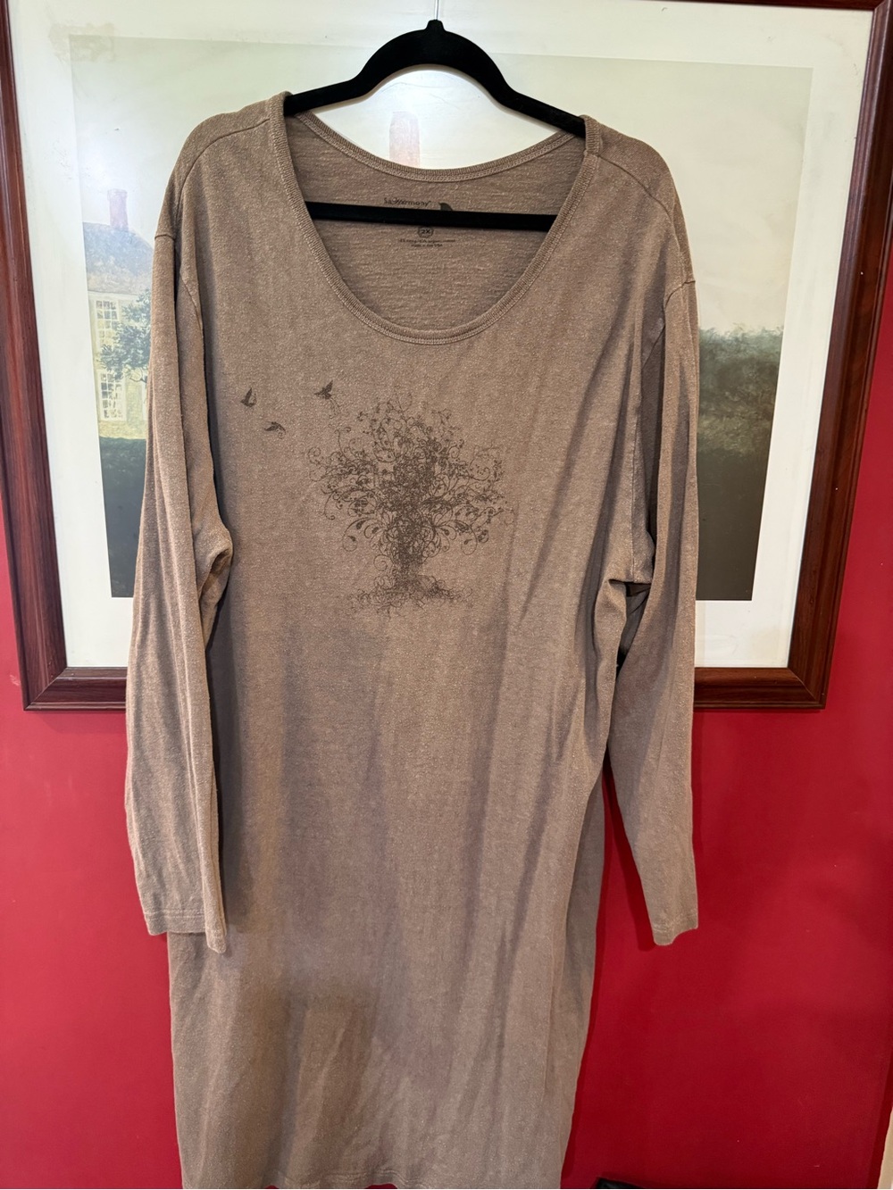Long Sleeve Scoop Neck Women’s  by Sahalie - organic hemp and cotton. Size 2x